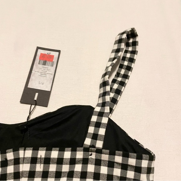 Dynamite Bengaline Sweetheart Bustier Black and White Women's Crop Top Small - Picture 10 of 16